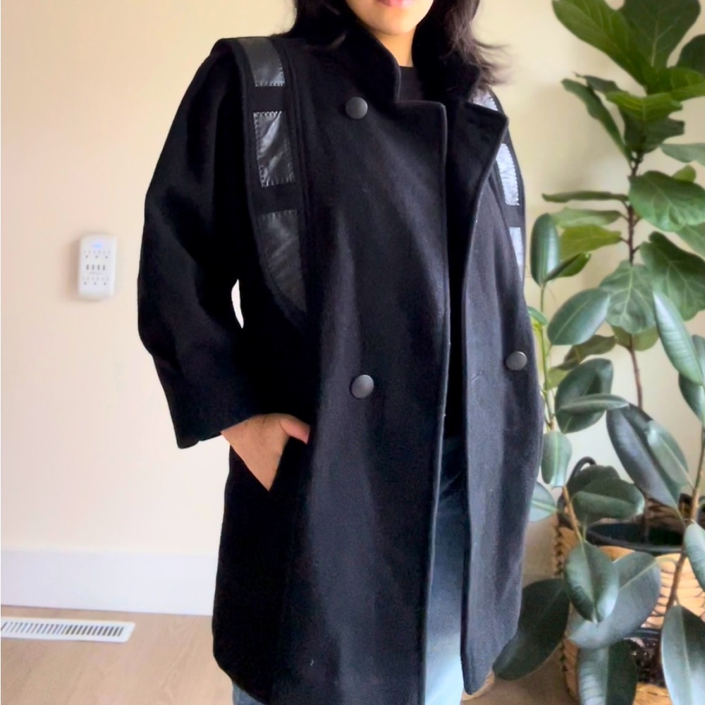 Black vintage peacoat